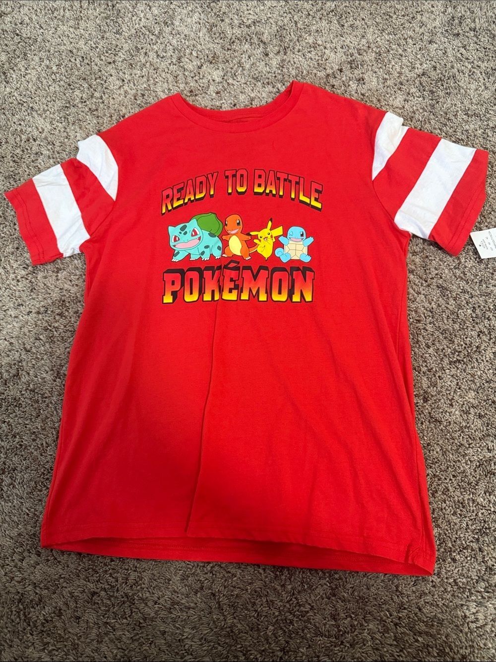 Pokemon Red Short Sleeve Tee with Starter Pokemon Graphic